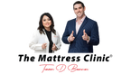 The Mattress Clinic logo with Trevor Boerner and Quynh Boerner in Moore Oklahoma