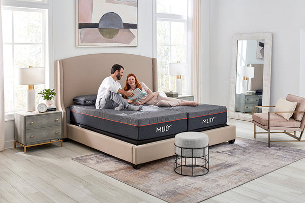MLILY PowerCool 3-Piece 11.5" Hybrid Medium and Adjustable Base Sleep System