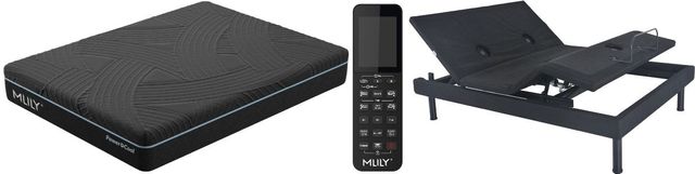 MLILY PowerCool 3-Piece 11.5" Hybrid Medium and Adjustable Base Sleep System