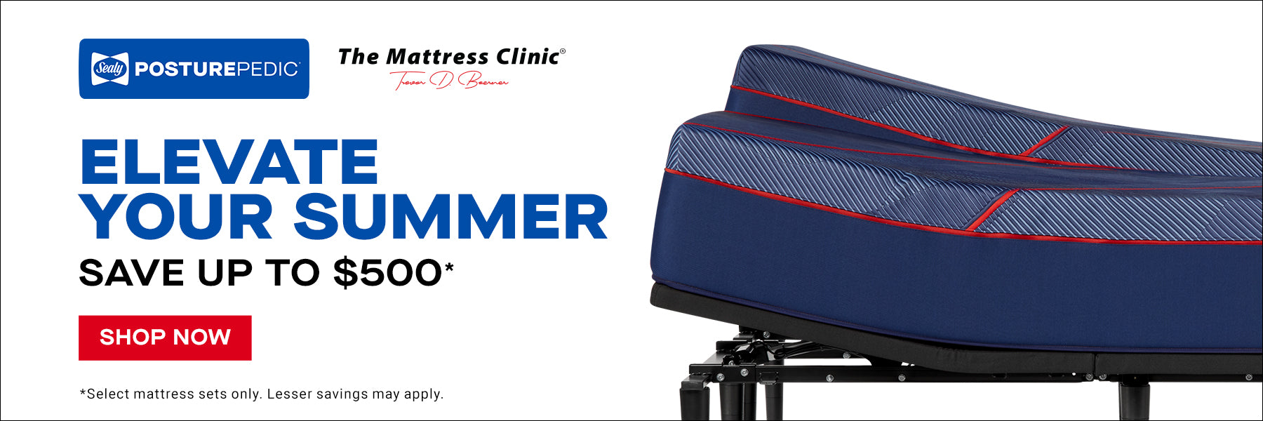 Sealy Posturepedic adjustable mattress set promotion at The Mattress Clinic near Oklahoma City