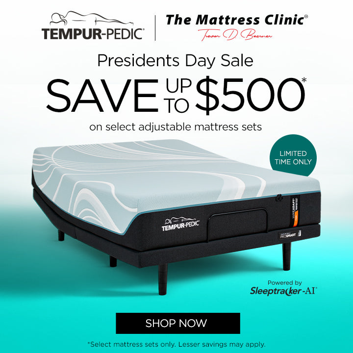 Tempur-Pedic adjustable bed on Presidents Day sale at The Mattress Clinic in Moore OK