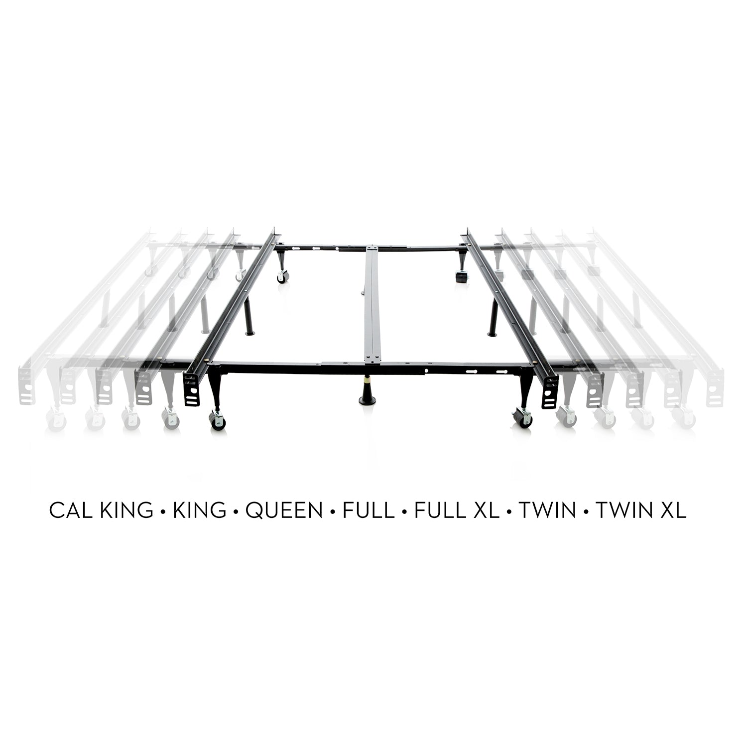 Universal Adjustable Bed Frame with Glides