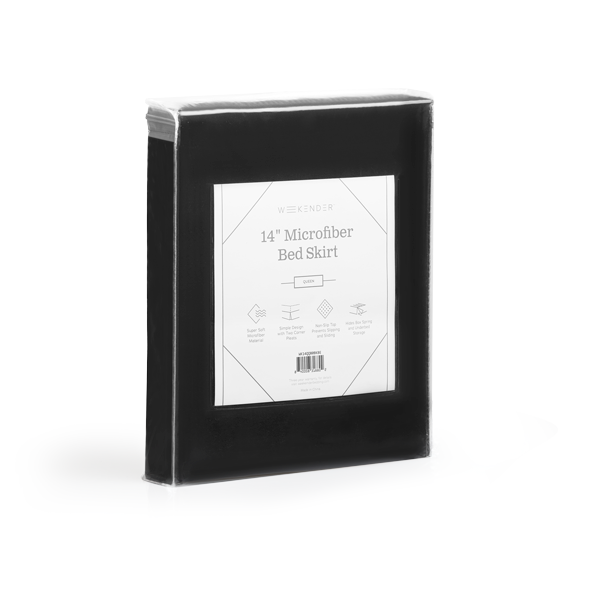 Weekender 14" Microfiber Bed Skirt, Black